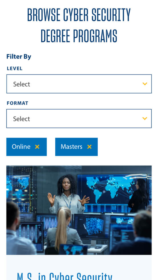 Element's mobile webpage