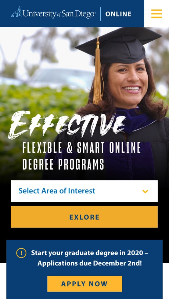 Element's mobile hero page