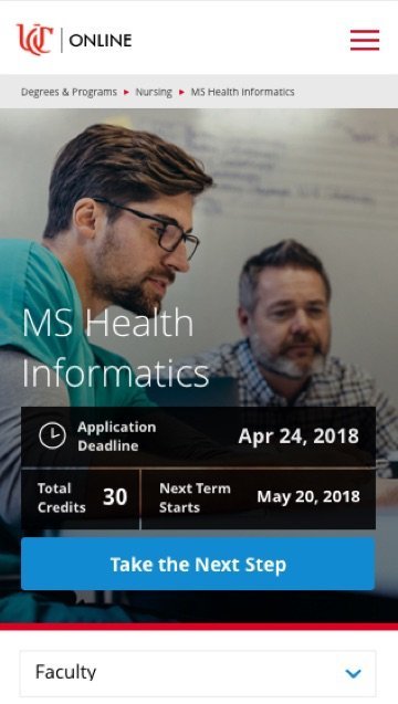 Element's mobile hero page