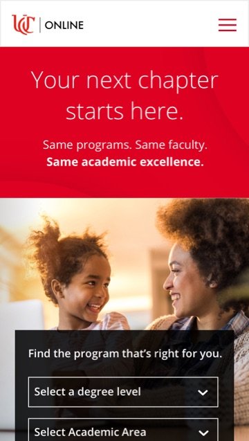 Element mobile website cards