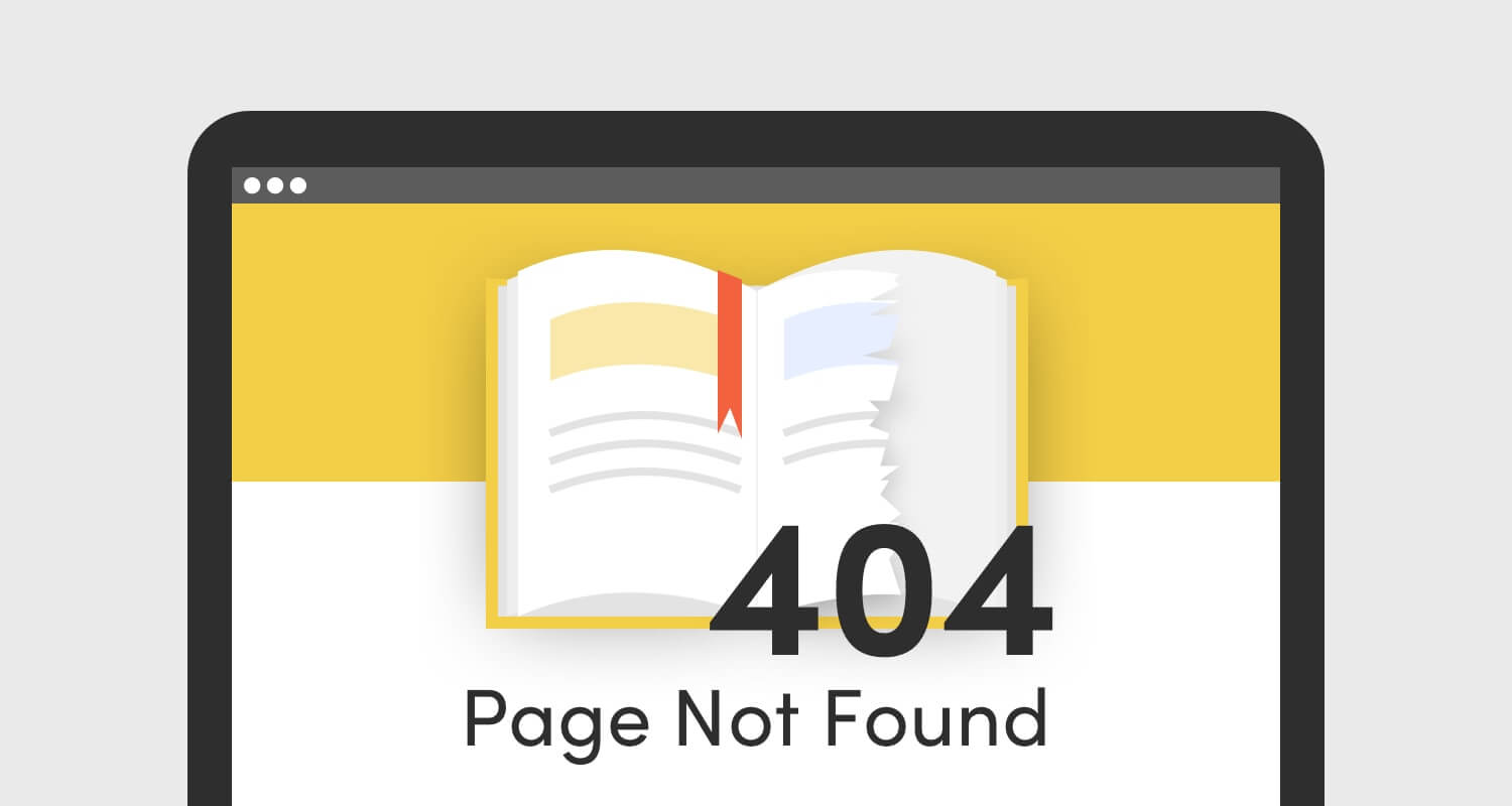 illustation of a 404 page not found page on a tablet