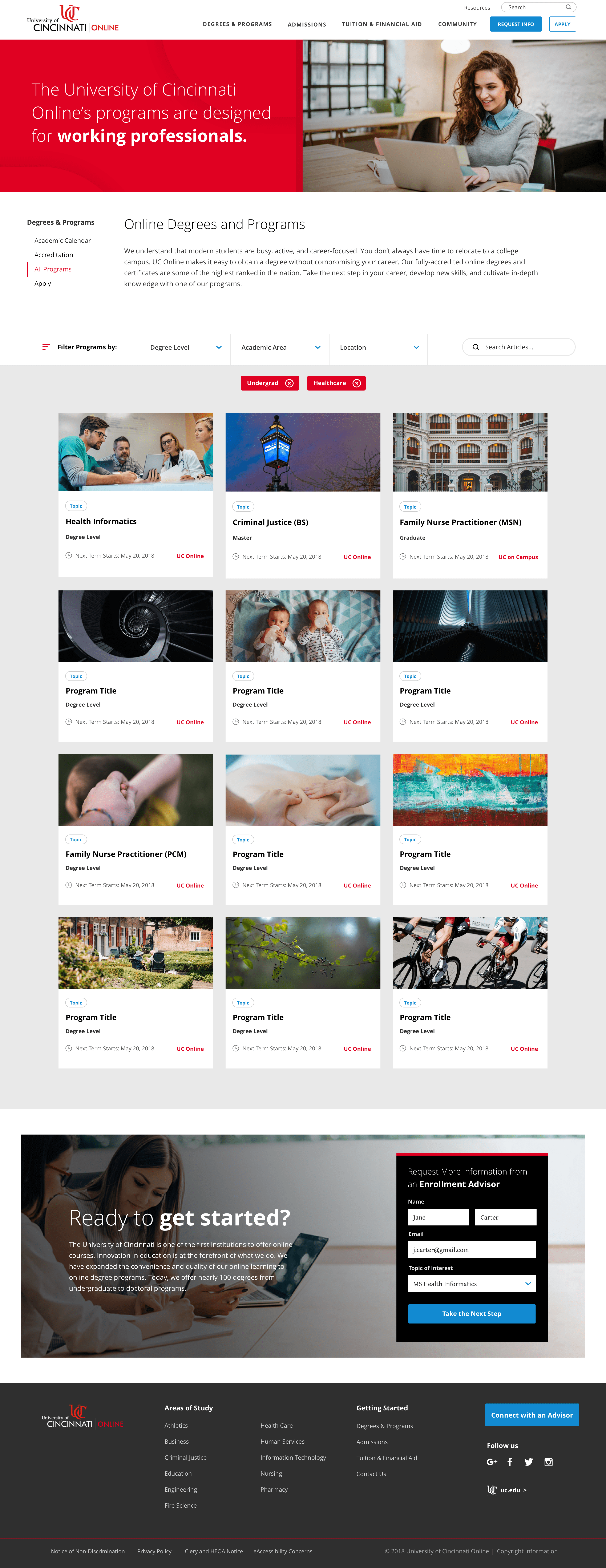 UC - Programs and Degrees