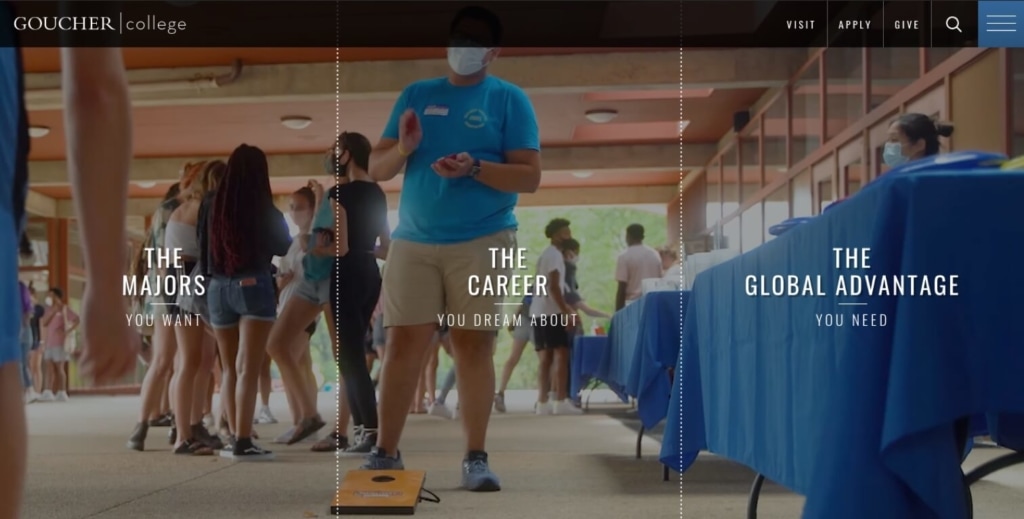 10 Best Higher Education Website Design Ideas to Boost Enrollment 2 Best Higher Education Website Design: Goucher College Homepage