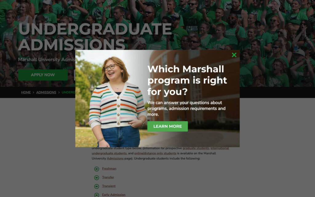 Marshall University | Paid Media Management 10 Marshall Exit Overlay