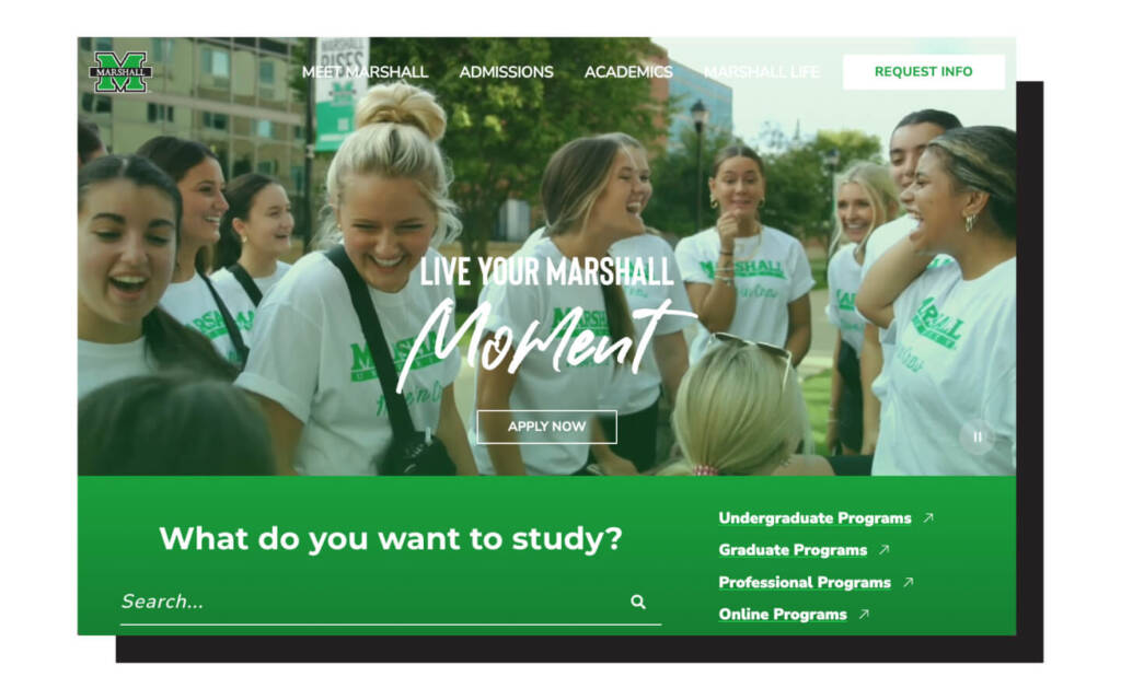 Marshall University | Paid Media Management 1 Marshall Website